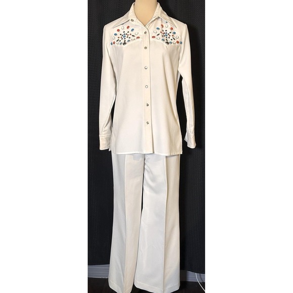 Sir James Pants - Vintage Sir James 60s 70s Polyester Pant Suit Dagger Flare Disco Mod Rockabilly